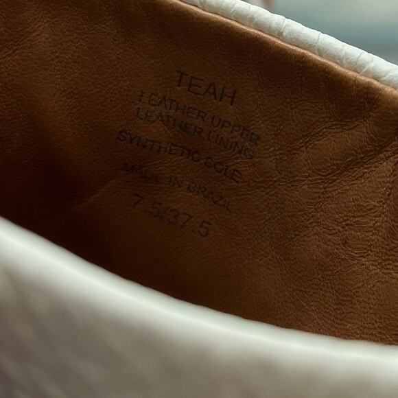 Mercedes Castillo Teah White Leather Mule Flat - Picture 5 of 5